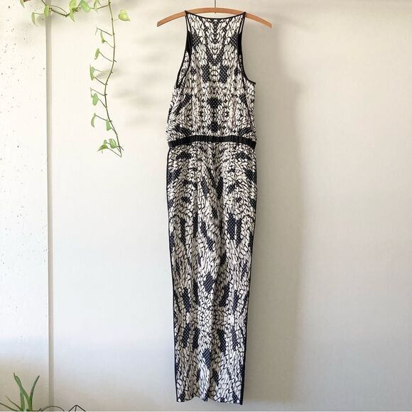 Diane Von Furstenberg Shany Abstract Floral Lace Jumpsuit in Black Nougat Size 2 - Picture 6 of 7